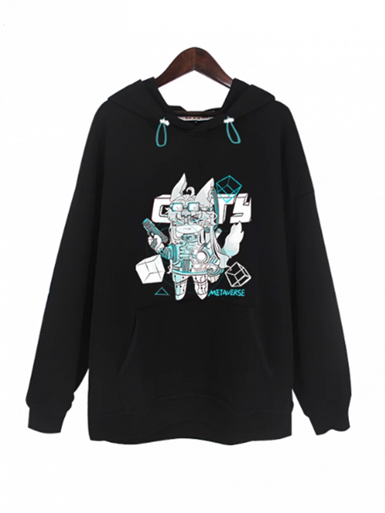 Black/White Cyberpunk Hoodie