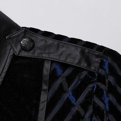 Black and Blue Military Men's Shirt