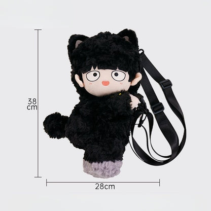 Kawaii Boy In Black Cat Outfit Plush Backpack / Crossbody + 2 Optional Sets