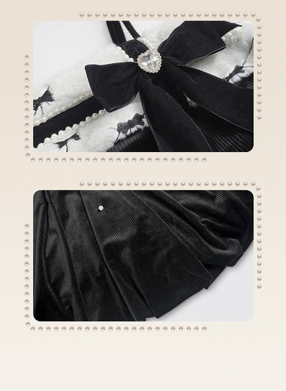 Plus Size Bead Details Black Bubble Skirt Slip Dress