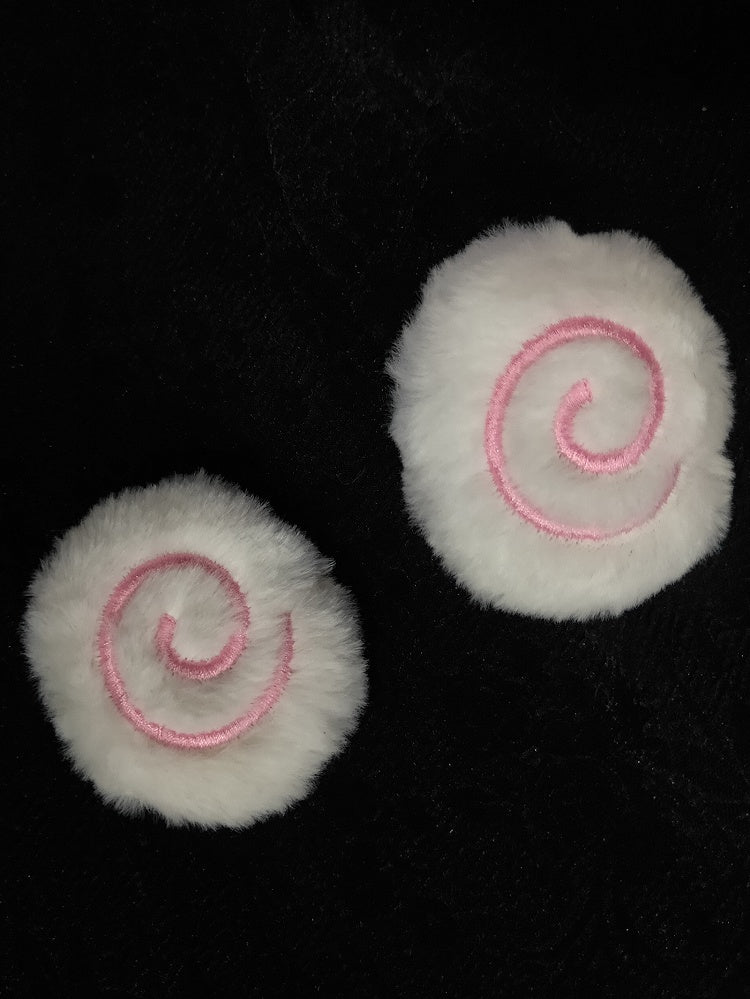 White&Pink Plush Hairclip