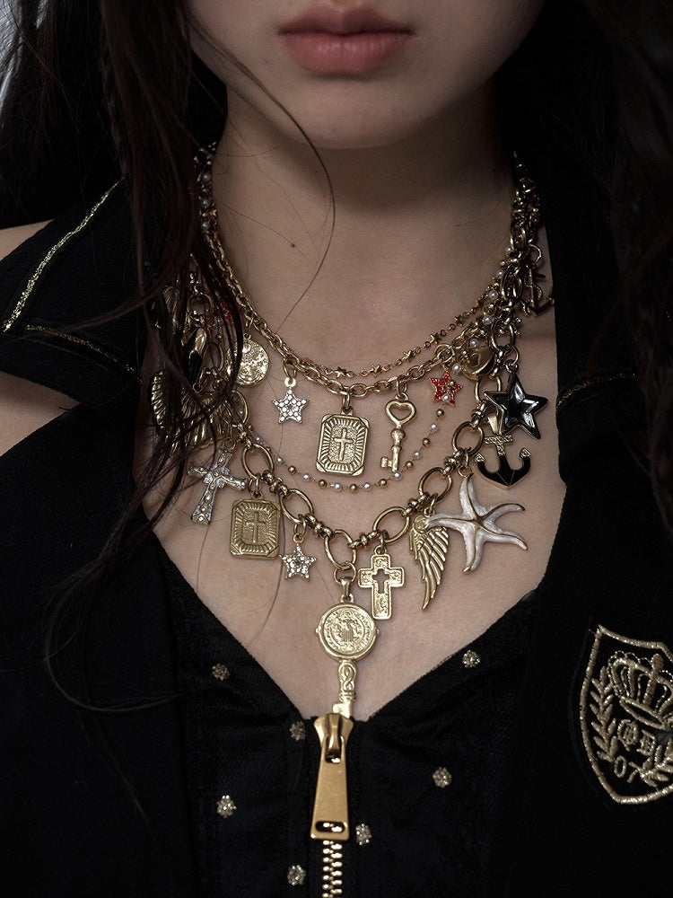 6 Options Punk Cross Charm Necklace/Waist Chain