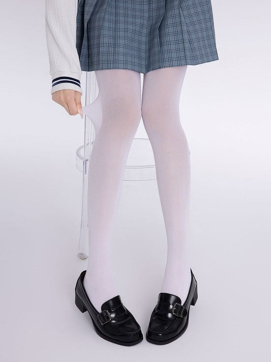 Clearance-White Semi-sheer Tights