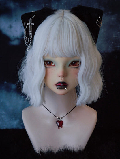 Gothic Red Heart Pendant Black Necklace