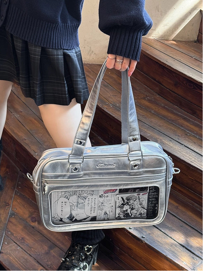 Silver JK Uniform Transparent-Window Ita Bag