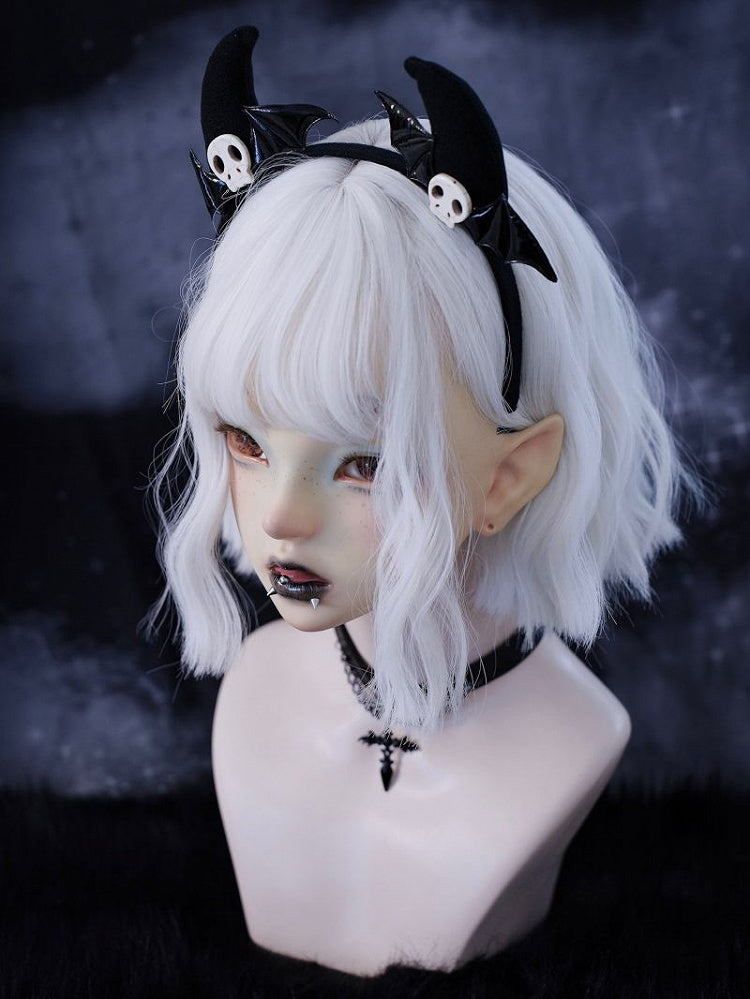 Skull Wings Decorated Black Devil Horns KC