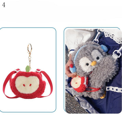Light Gray Cute Penguin Plush Backpack/Crossbody Bag + 4 Options Keychain Middle/Large Size