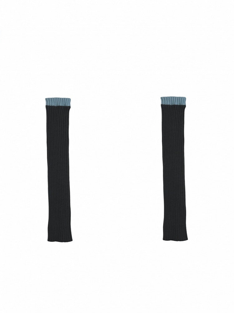 5 Colors Contrast Trim Knitted Leg Warmers