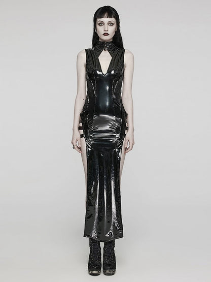 Black Sexy Punk Slit Dress