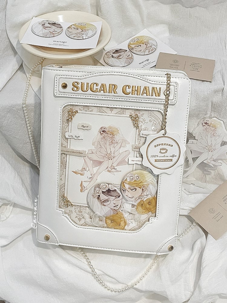 White Letter Decorated Ita Bag