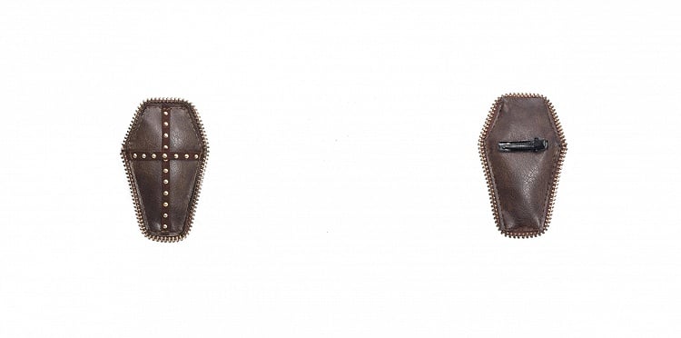 Dark Brown Steampunk Coffin-shaped PU Hairclip