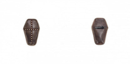 Dark Brown Steampunk Coffin-shaped PU Hairclip