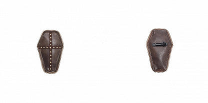 Dark Brown Steampunk Coffin-shaped PU Hairclip