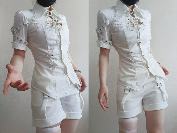 White Ouji Lolita High Waist Shorts