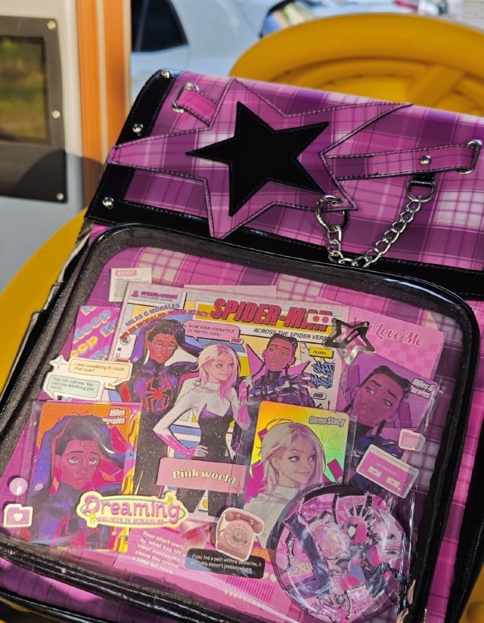 Purple Plaid Star Ita Backpack