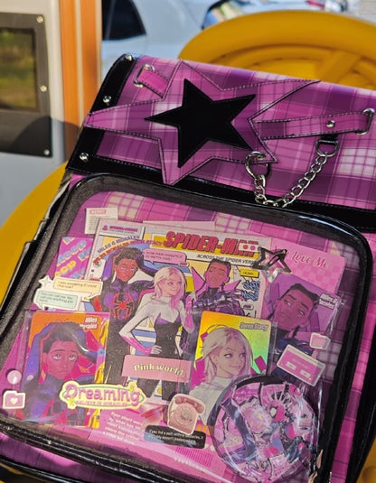 Purple Plaid Star Ita Backpack