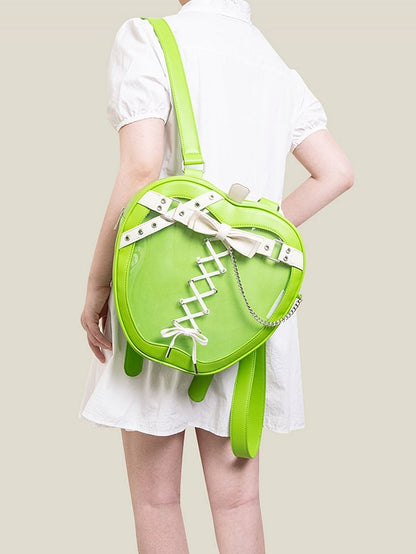 Green Apple Design Lace-up Detail Ita Backpack
