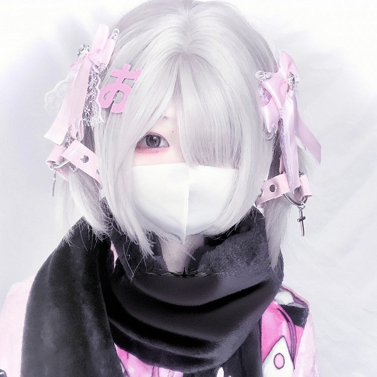 Black/Pink/White/Blue Stud Jirai Kei Bowknot Punk Hairclips