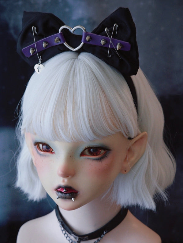 Black And Purple Heart Buckle With Studs KC