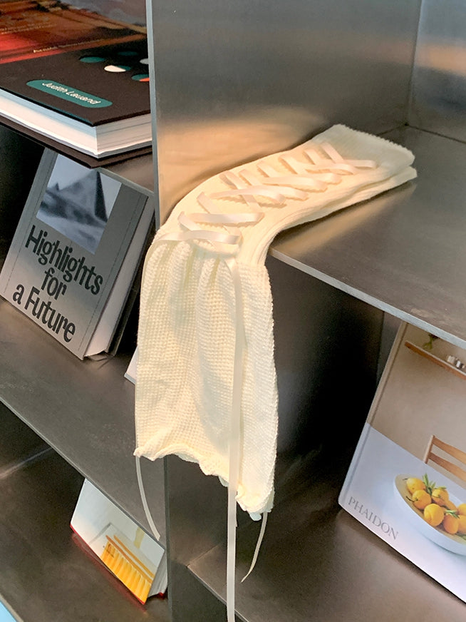 6 Color Options Lace-up Details Loose Leg Warmers