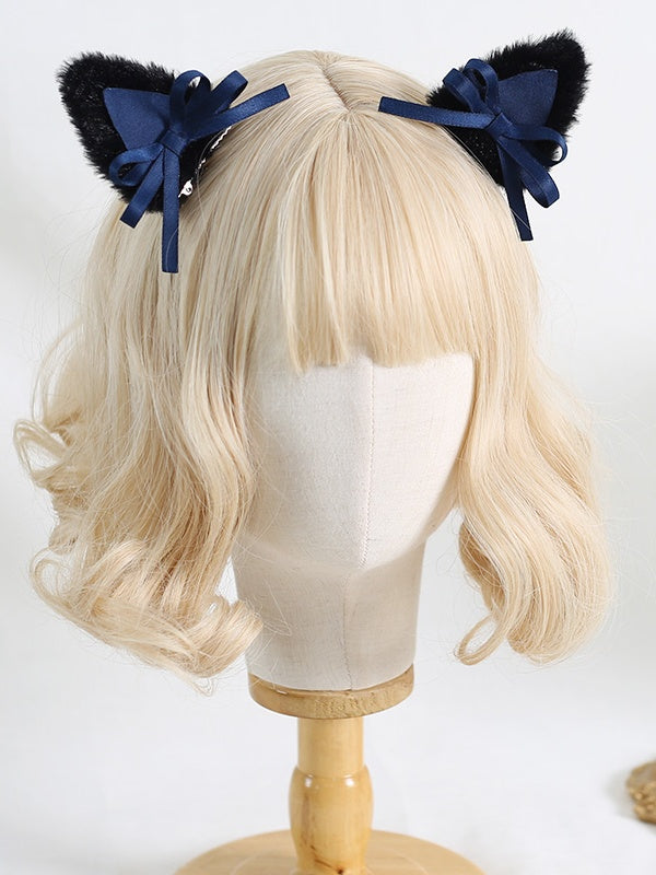 5 Colors A Pair of Plush Kitty Ear Hairclips