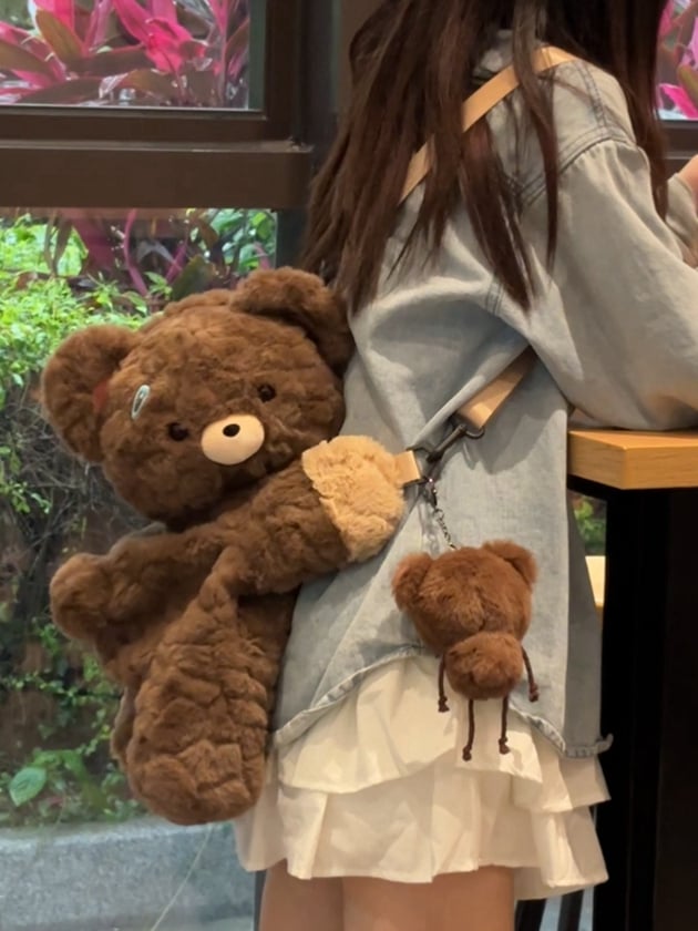 Cute Teddy Brown 23cm/30cm/42cm Plush Backpack/Crossbody