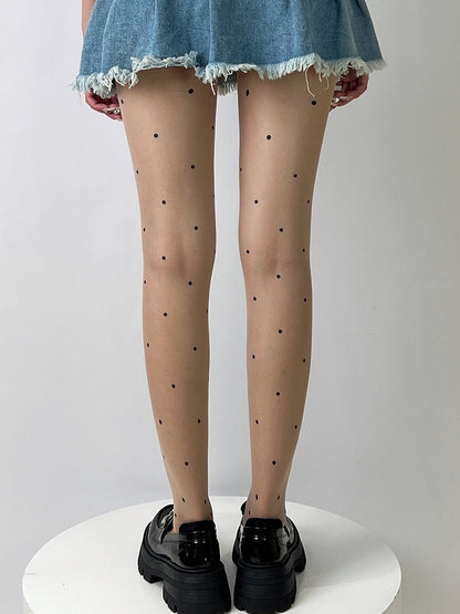 Nude Polka-dot Pattern Tights