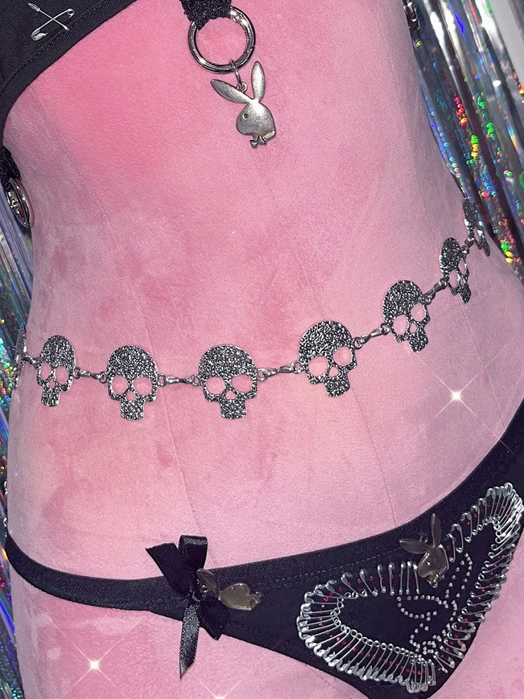 Silver Skeleton Design Waist Chain