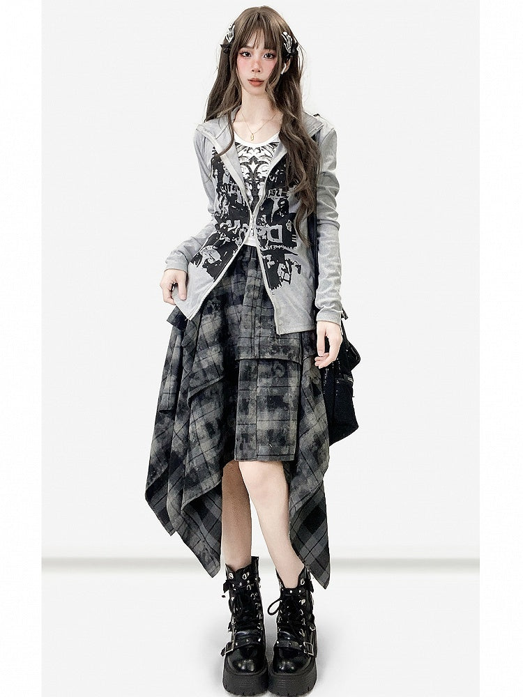 Gray Bittersweet Print Design Jacket