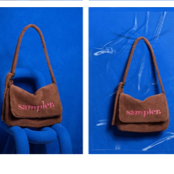 Brown Letter Embroidered Fuzzy Tote Bag With Adjustable Strap - Perfect For Fall And Winter