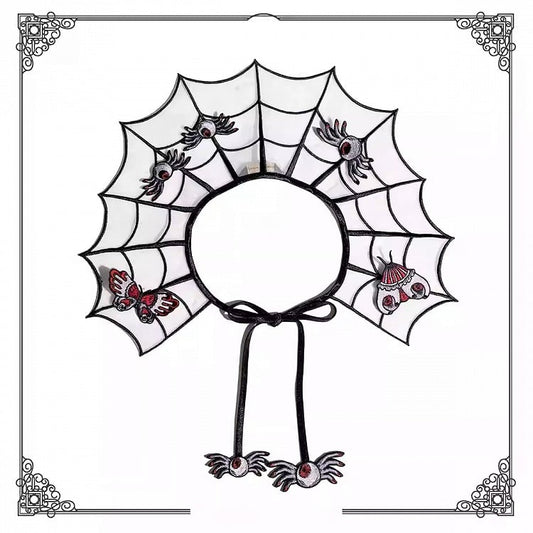 Large/Small Spider Embroidery Black and Red Hairclip/Brooch