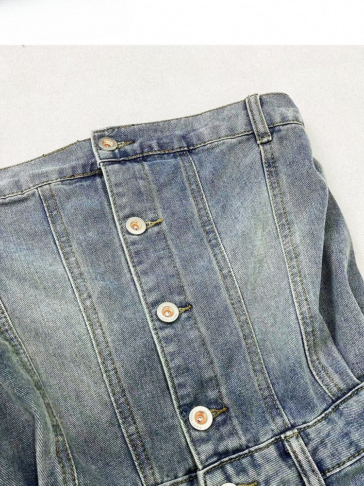 Blue Y2K Bittersweet Overall Shorts