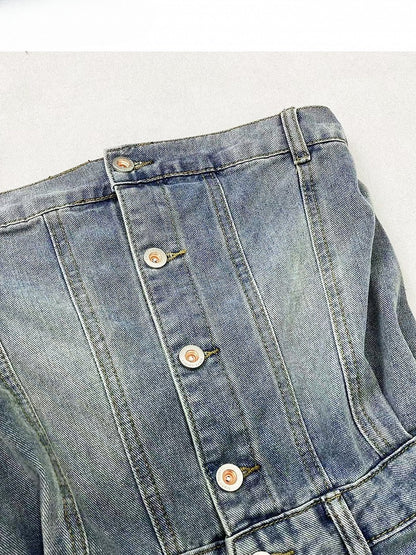 Blue Y2K Bittersweet Overall Shorts