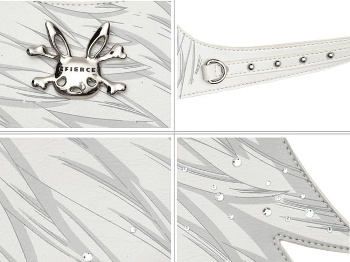 White Rhinestone and Stud Details Angel Wing PU Shoulder Bag