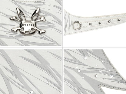 White Rhinestone and Stud Details Angel Wing PU Shoulder Bag