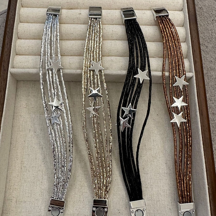 Gold/Silver/Brown/Black Y2K Star Bracelet
