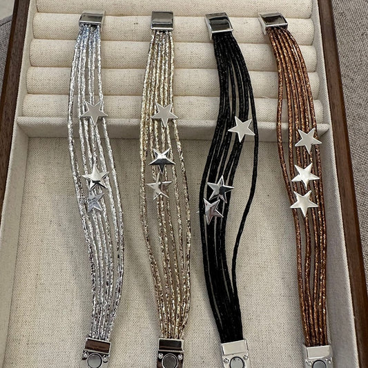Gold/Silver/Brown/Black Y2K Star Bracelet