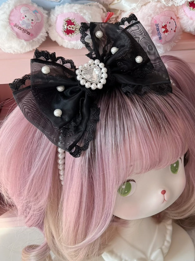 6 Options Rhinestone Decorated Bowknot Beaded KC