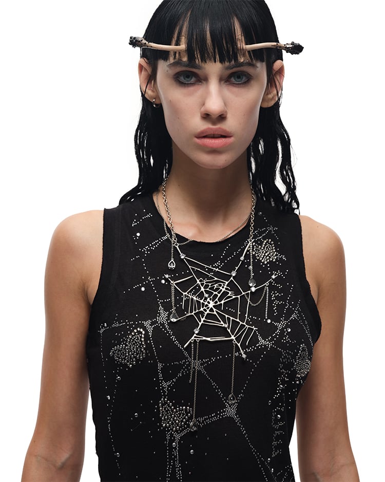 Dripping Spider Web Necklace