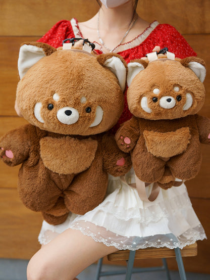 Brown 35cm/50cm Plush Red Panda Backpack Detachable Shoulder Straps