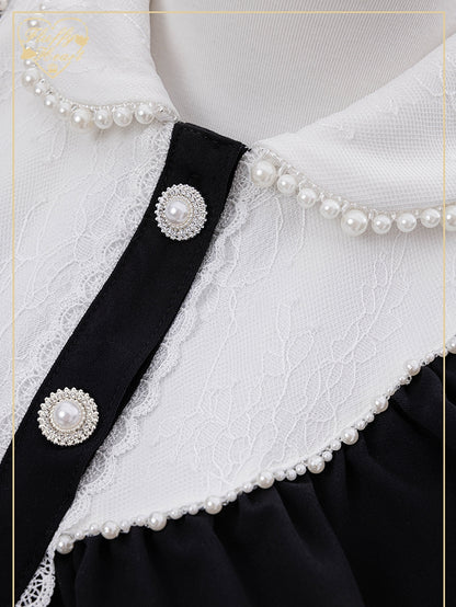 Pink Striped Jirai Kei Set: Scalloped Edge Trim Lace-up Back Top+ Shorts+ Bowknot Brooch