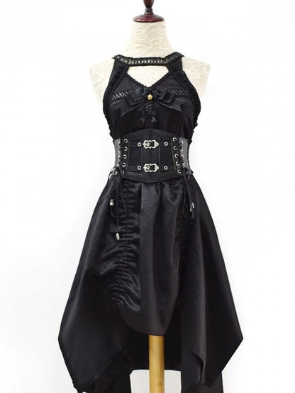 Black/White/Brown Lace-up Detail Gothic Punk Corset Belt