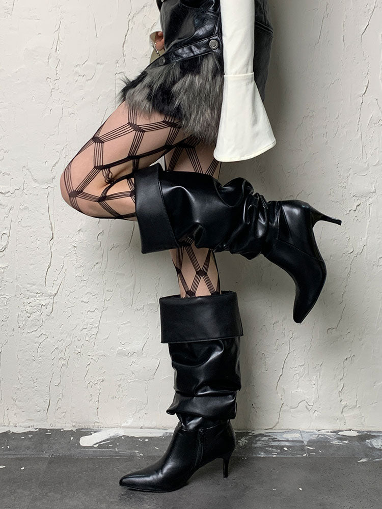 Black Diamond Pattern Hollow-out Tights