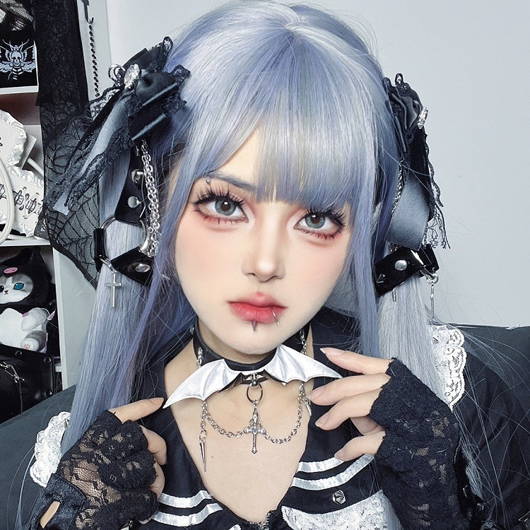 Black/Pink/White/Blue Stud Jirai Kei Bowknot Punk Hairclips