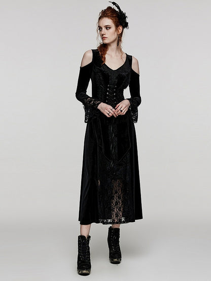 Plus Size Goth Black Lace Dress