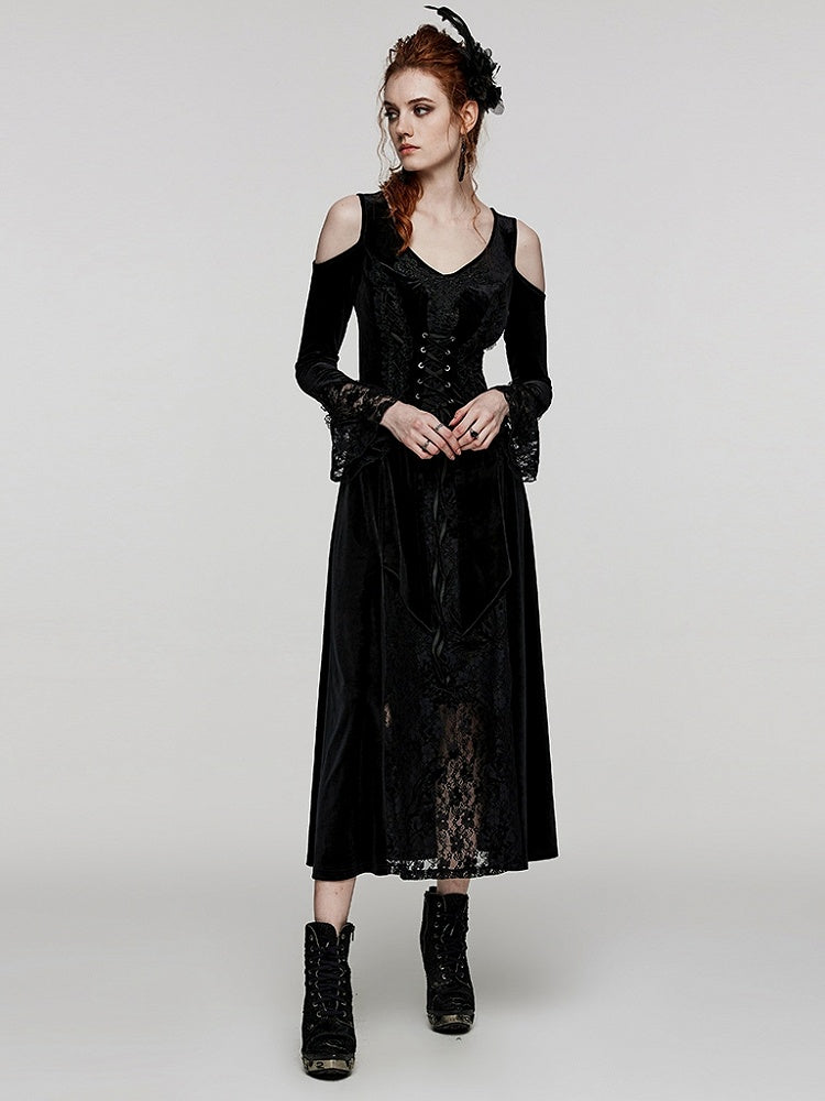 Plus Size Goth Black Lace Dress