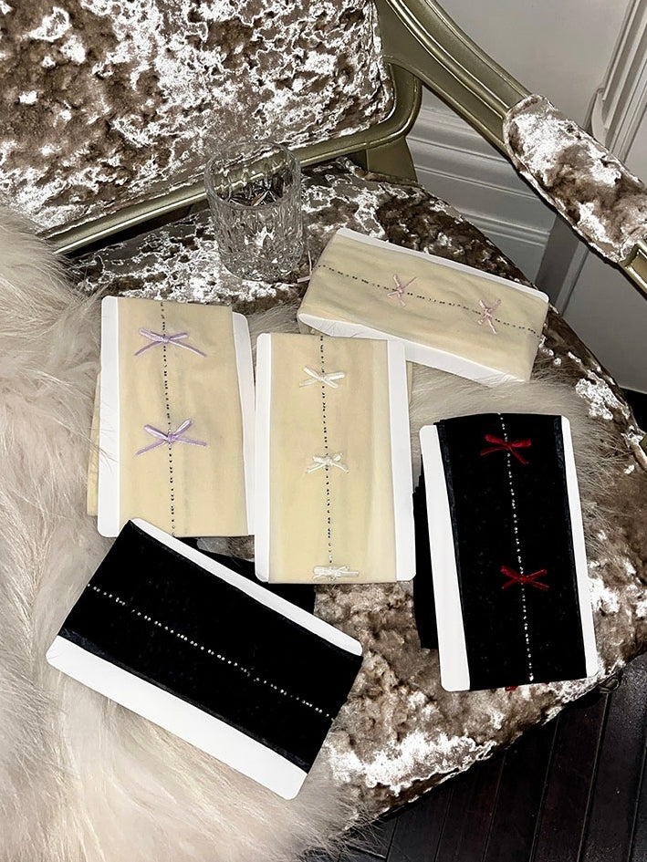 6 Color Options Rhinestone Decorated Bowknot Details Tights