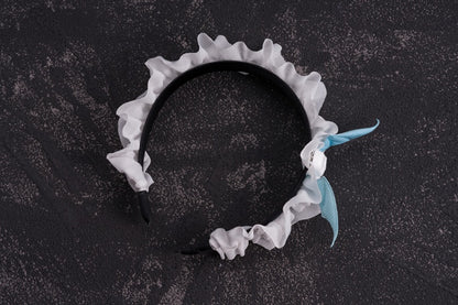 Handmade Skull Bat Wings White Ruffled KC