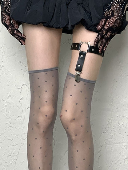 7 Options Y2K Polka-dot Pattern Overknee Stockings