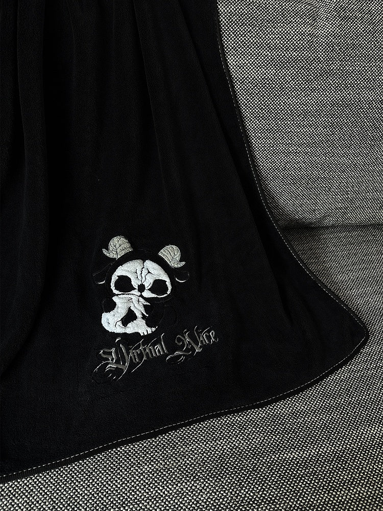 Black and White Grim Reaper Gothic Bath Towel